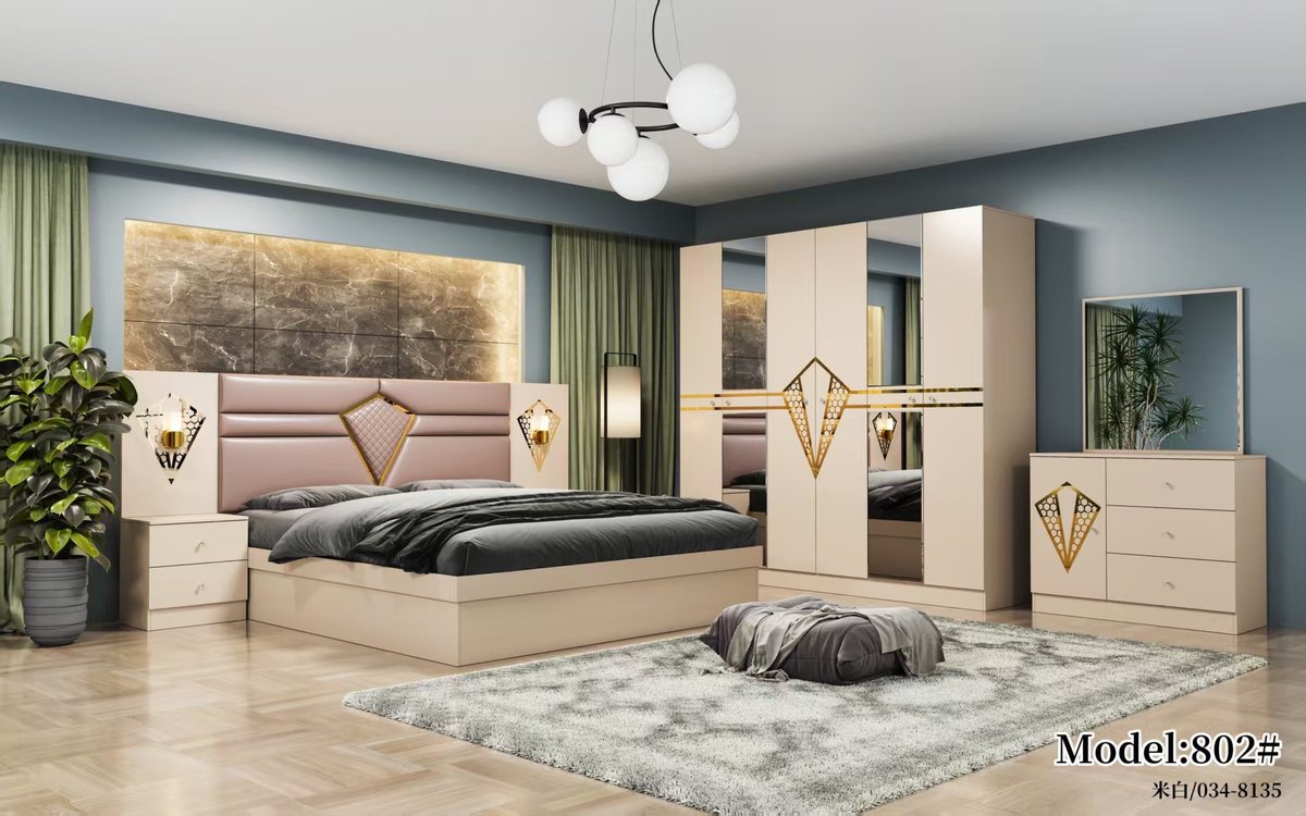 Cream and Rose Luxury Bedroom Set